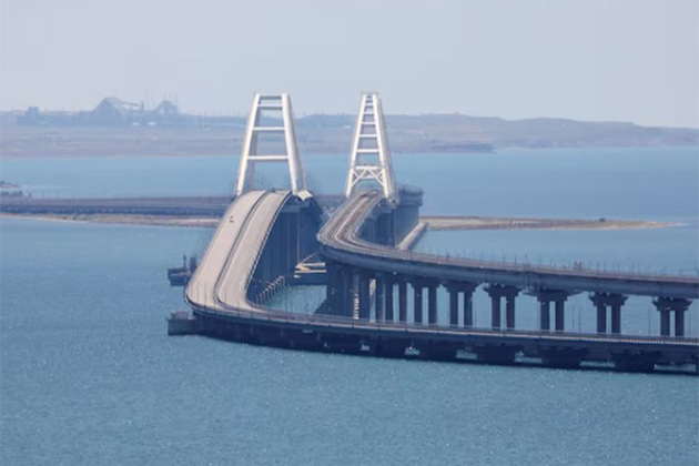 Ukraine strikes bridge linking Crimea to Russia with underwater explosives
