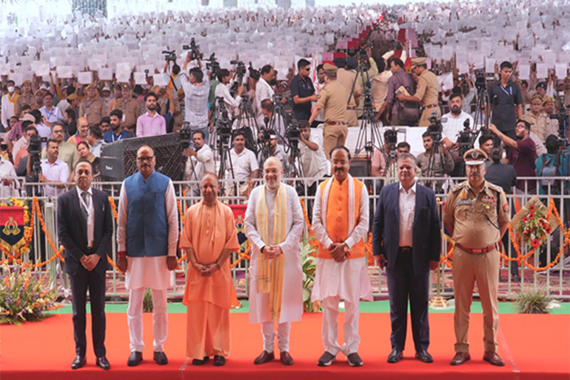 Home Minister Amit Shah distributes appointment letters to 60,244 Civil Police Constables of UP Police in Lucknow