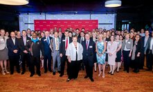  WA Education Minister and Rio Tinto Iron Ore CEO Chris Salisbury (centre front) at the launch of a VET training alliance