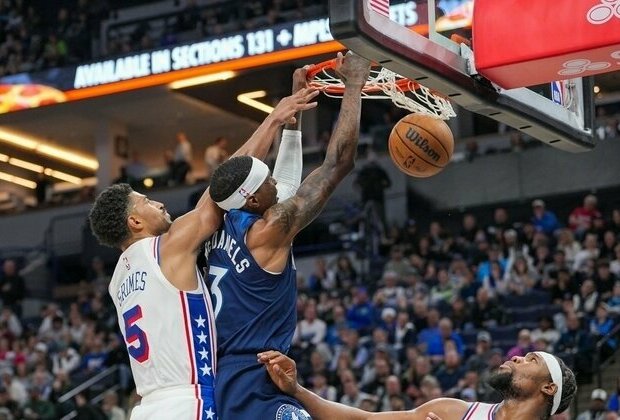 Wolves pull away from 76ers in 4th quarter