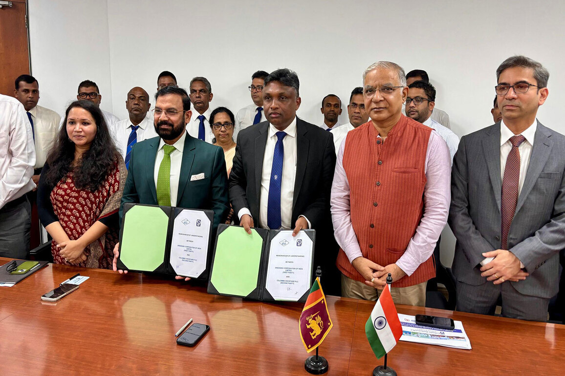 India, Sri Lanka sign MoU between Colombo Dockyard, Dredging Corporation of India