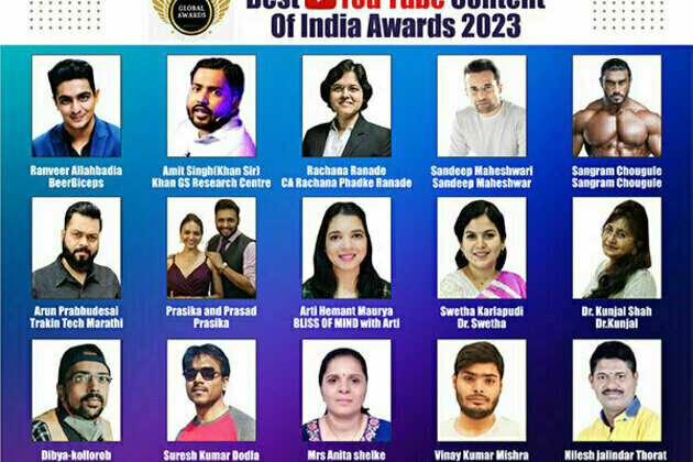 Global Awards announces winners of Best YouTube Content of India Awards 2023