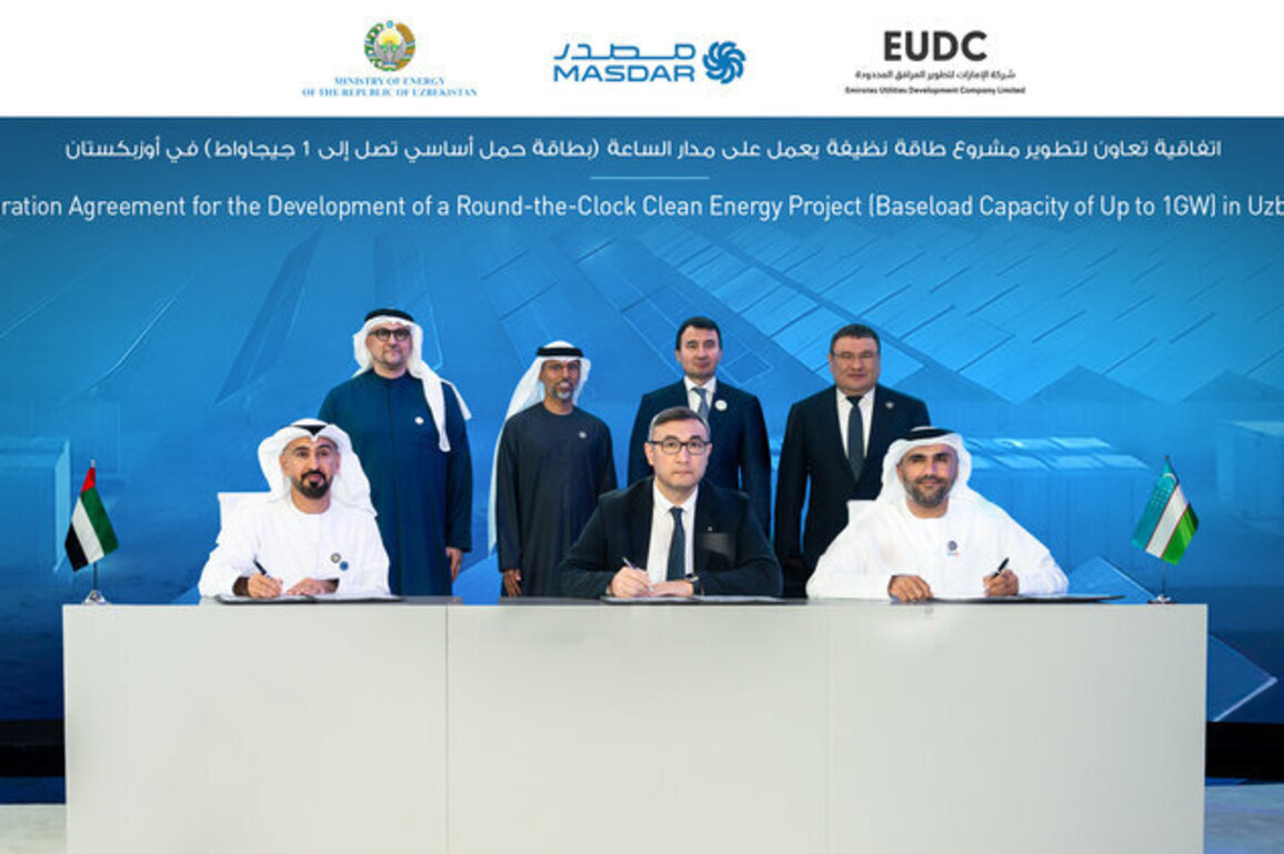 Masdar, EUDC to explore development of gigascale 24/7 renewable energy project in Uzbekistan