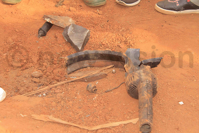 ome of the metal fragments from the device which exploded hoto by asswa sentongo