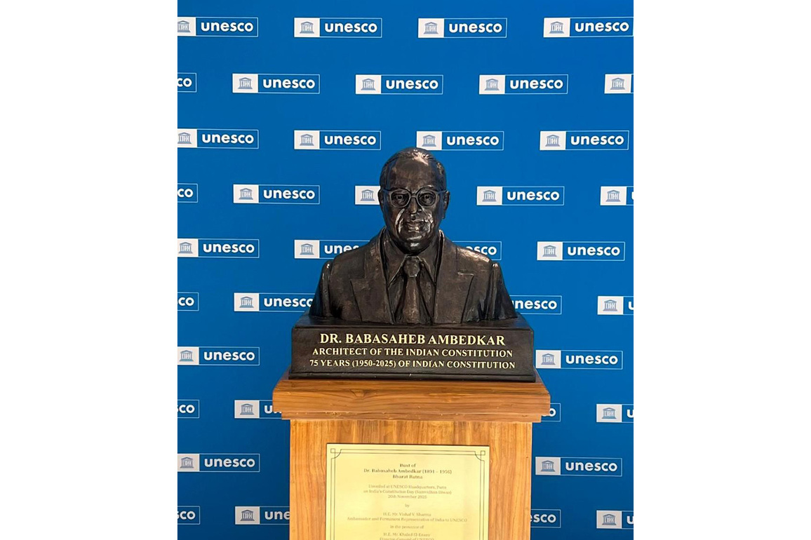 PM Modi unveils Dr Ambedkar's bust in Paris, calls it a "fitting tribute"