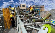 The crushing section conveyor being aligned at Galena Mining's Abra lead-silver project.