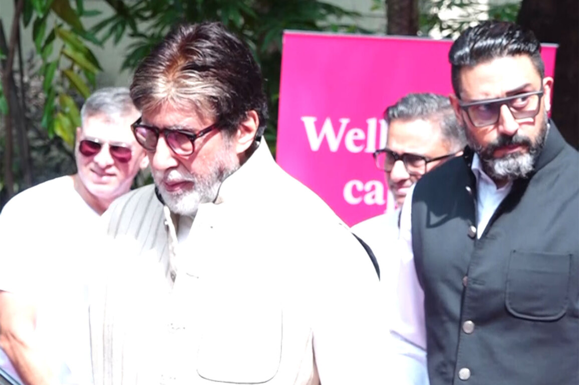 Amitabh Bachchan, Abhishek Bachchan attend last rites of ad legend Piyush Pandey