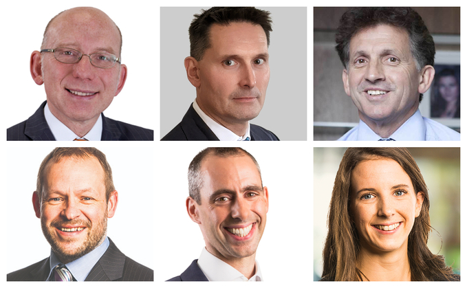 Top row left to right: Arc Pensions Law’s Kris Weber; People’s Partnership’s Jason Whyte; and Just Group’s Sir Nigel Wilson. Bottom row left to right Hymans Robertson’s Scott Finnie, Alec Day and Hannah English