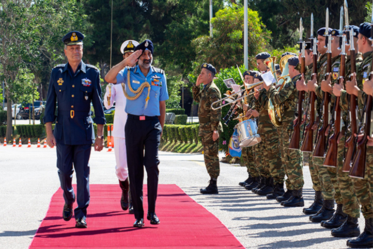 Air Chief Marshal AP Singh visits Greece to strengthen bilateral air force ties; receives Guard of Honour upon arrival