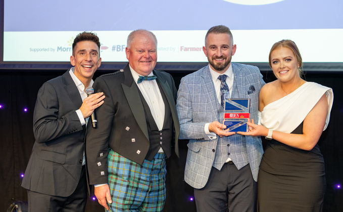 Winners of the British Farming Awards 'Sheep Farmer of the Year' award 2025, George and Nicola Wordie
