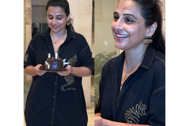Vidya Balan celebrates birthday in warm moment with paparazzi, cuts cake