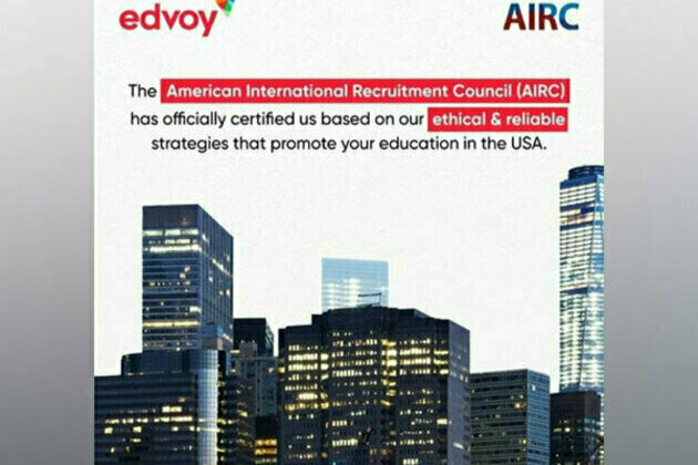 AIRC officially certifies Edvoy based on Edvoy's ethical and reliable strategies to promote international education in the US