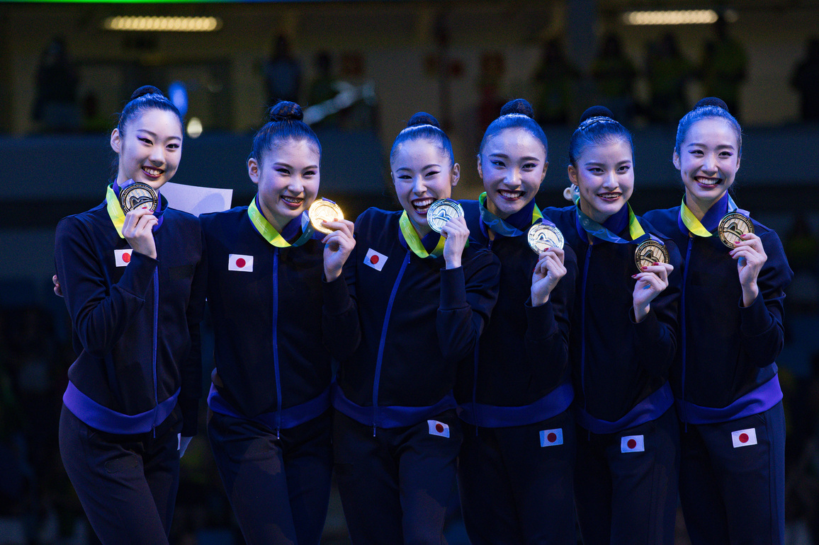 (SP)BRAZIL-RIO DE JANEIRO-RHYTHMIC GYMNASTICS-FIG WORLD CHAMPIONSHIPS-GROUP ALL-AROUND-AWARDING CEREMONY