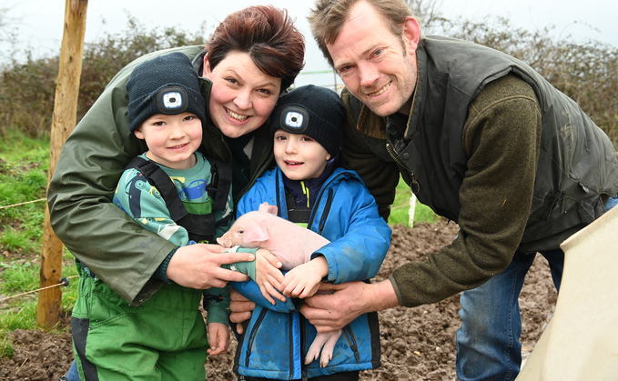 Jessi and Chris Stephens with sons Harris and Fergus