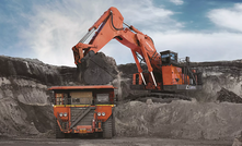 Hitachi Construction Machinery rigid dump truck and ultra-large hydraulic excavator.
