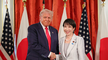 US president Donald Trump and Japan's prime minister Sanae Takaichi 