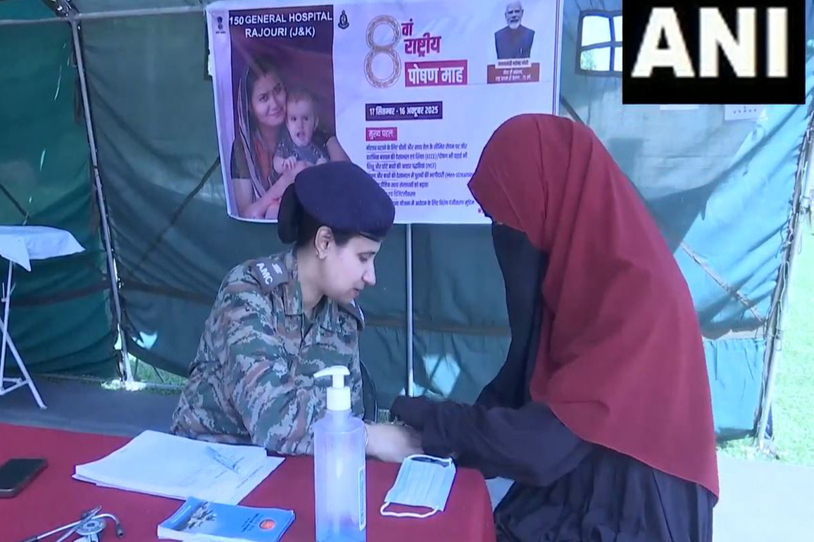 J-K: Health camp organized by Army for women, children in Rajouri under 'Swasth Nari Sashakt Parivar Abhiyaan'