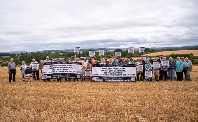 Protesters joined farmer Rob Alderson in the fight to protect Shropshire farmland from a new solar development