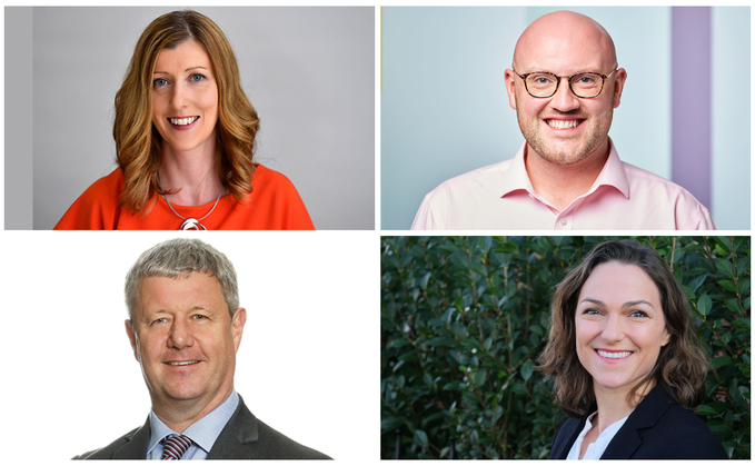 Pictured left to right: Top row: Royal London's Clare Moffat; Sackers' Dan Traynor. Bottom row: Fieldfisher's David Gallagher; People's Pension's Angela Staral.