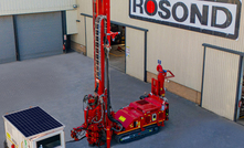 Reverse circulation drill rig with solar powered command trailer at the Rosond head office in Midrand 