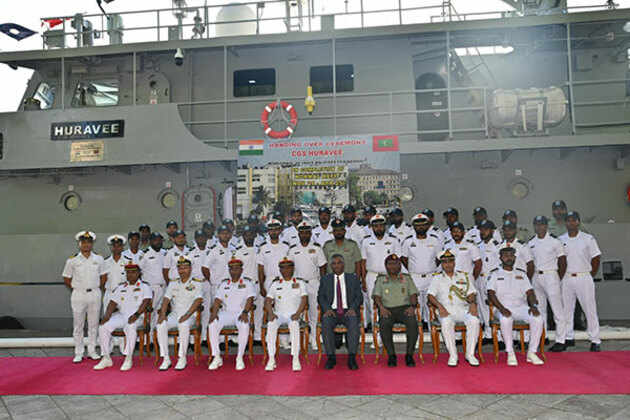 INS Kochi arrives at Male, hands over coast guard ship 'Huravee' to Maldives