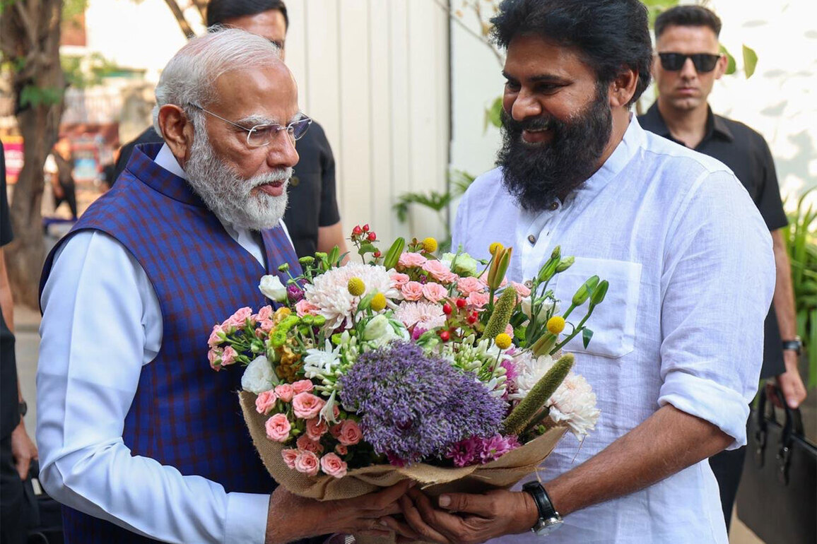 PM Modi meets Pawan Kalyan, enquires about his well-being, wishes him good health