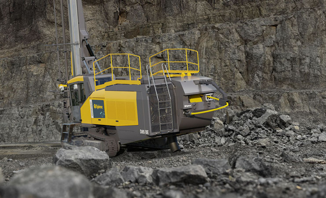 An example of the Swedish manufactured SmartROC D65 BE from Epiroc
