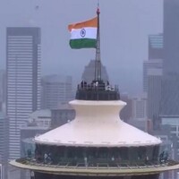 Indian flag raised atop Seattle Space Needle to mark 79th Independence Day celebrations