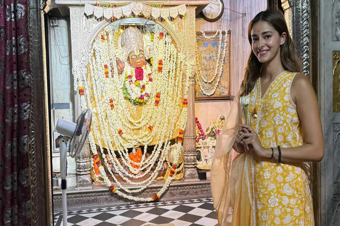 In pics: Ananya Panday visits Kale Hanuman Ji Mandir