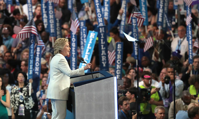 Clinton accepts historic nomination, slams Trump vision Clinton accepts historic nomination, slams Trump vision