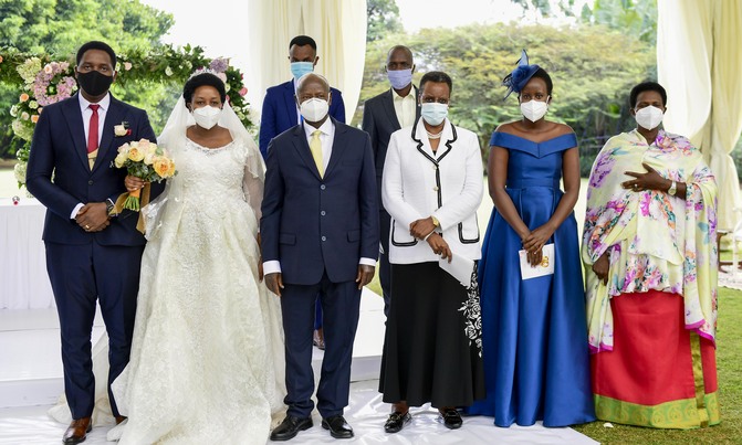 Museveni, First Lady attend scientific wedding Museveni, First Lady attend scientific wedding