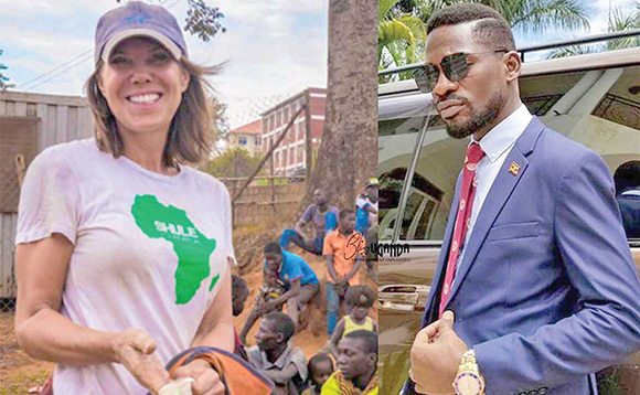 Robert Kyagulanyi Ssentamu (Bobi Wine) n’Omuzungu Jackie Wolfson. Robert Kyagulanyi Ssentamu (Bobi Wine) n’Omuzungu Jackie Wolfson.