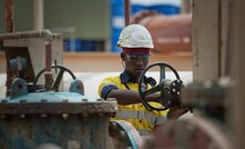  A worker at Newmont's Ahafo mine