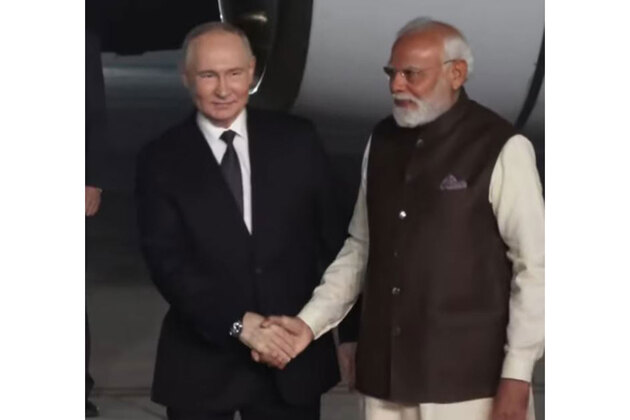 PM Modi receives Russian President Vladimir Putin as he arrives in Delhi for state visit