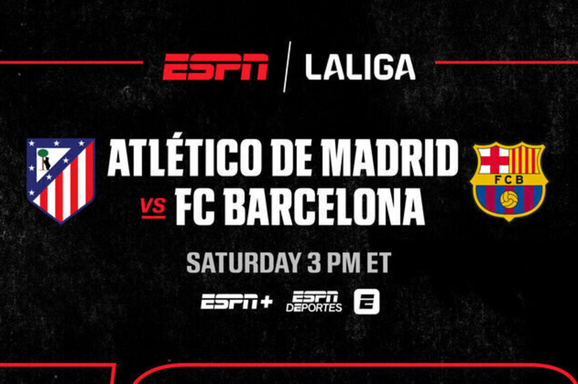 LALIGA showdown Atletico de Madrid vs. FC Barcelona and FA Cup quarterfinals highlight soccer across ESPN platforms this weekend