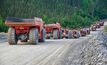  Northern Star Resources' new trucks lined up at Pogo in Alaska, USA
