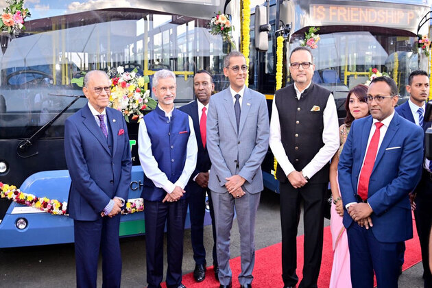 EAM Jaishankar hands over 90 electric buses to Mauritius PM, highlights "green partnership"