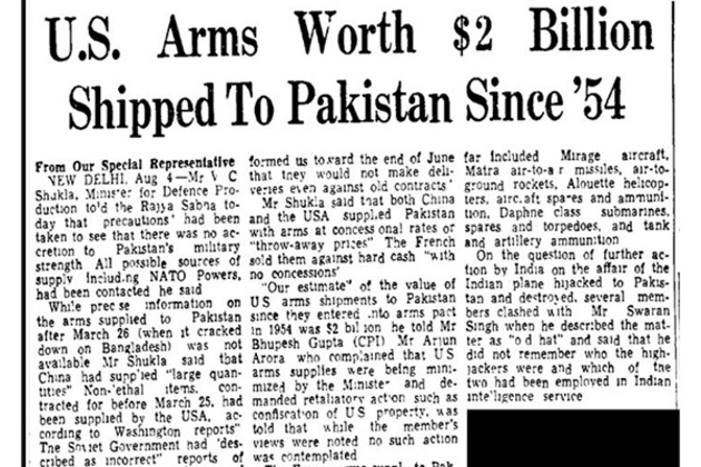 Indian army recalls details of $2 billion US-Pak arms deal before 1971 war