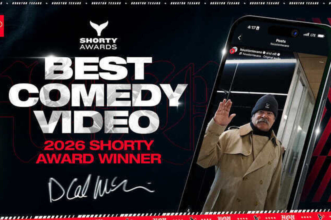 HOUSTON TEXANS WIN BEST COMEDY VIDEO AT THE 18TH ANNUAL SHORTY AWARDS