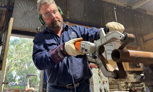 Kondinin Group engineer, Josh Giumelli, tries out a few angle grinder accessories.
