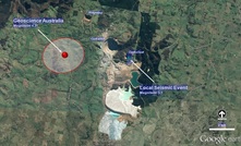 A map of Cadia East and the surrounding area showing where the seismic event occurred