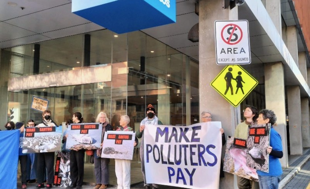 Demonstrators protest at Santos HQ over SA algal bloom