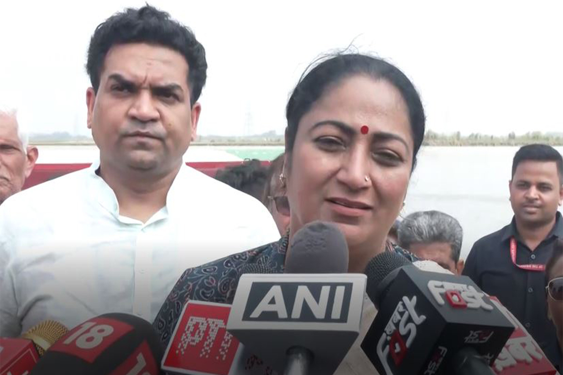 Delhi CM Rekha Gupta inspects Yamuna river ahead of Chhath Puja in Delhi