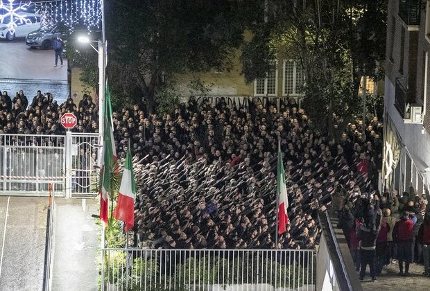 Outrage over Nazi salutes at memorial event in Rome