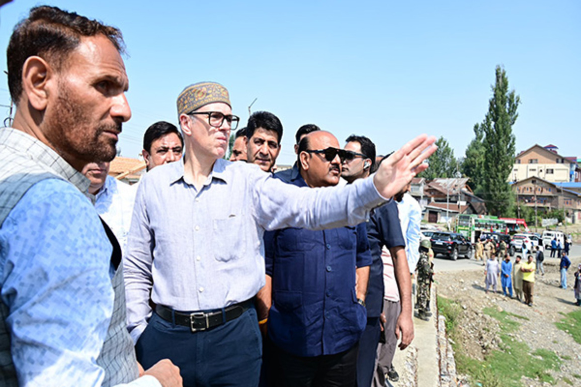 J-K CM Omar Abdullah visits flood-hit Kulgam, assures support and restoration measures