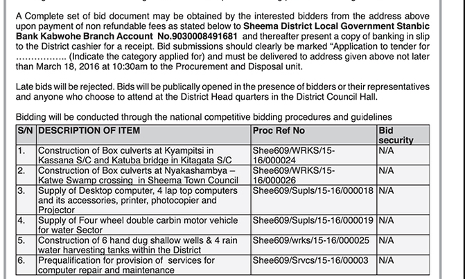 Sheema District Local Government Sheema District Local Government