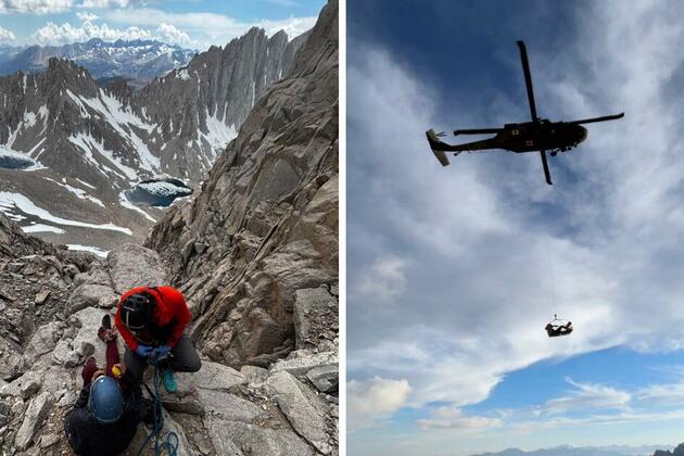 After climber survives gruesome injury in Sierra, it takes five helicopters to rescue her