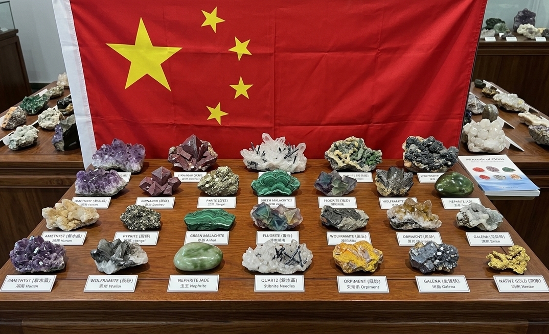Bandeira da China amostras minerais