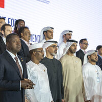President of Chad, Khaled bin Mohamed bin Zayed witness announcement of 18 Memoranda of Understanding between UAE, Chad
