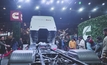 Cummins' new green technology based hydrogen fuel truck at Auto Expo, India. 